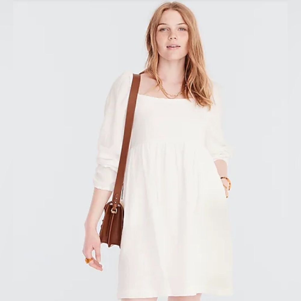 J Crew Square Neck Soft Gauze Dress NWT - Picture 3 of 10